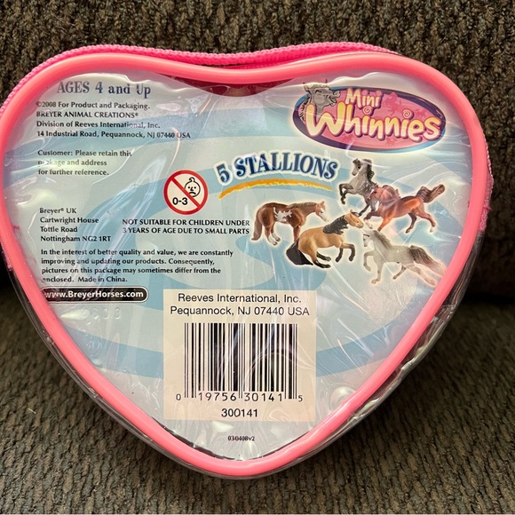 Breyer Mini Whinnies Horses- 5 Stallions- #300141- 2008 - Pink Heart Case - Picture 3 of 4